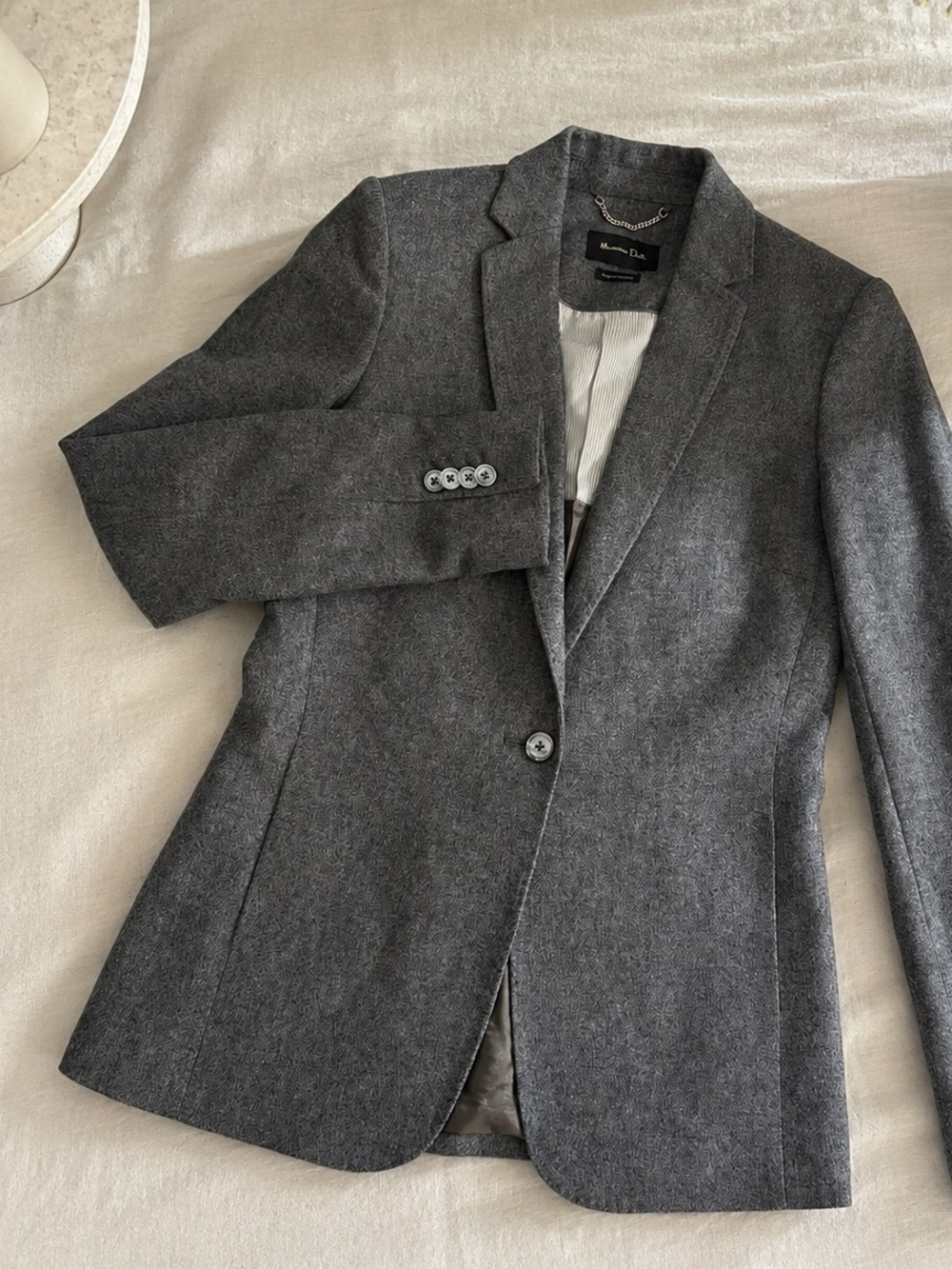Massimo Dutti 75% Alpaca Tailored Gray Blazer | Made in Portugal - Picture 4 of 6